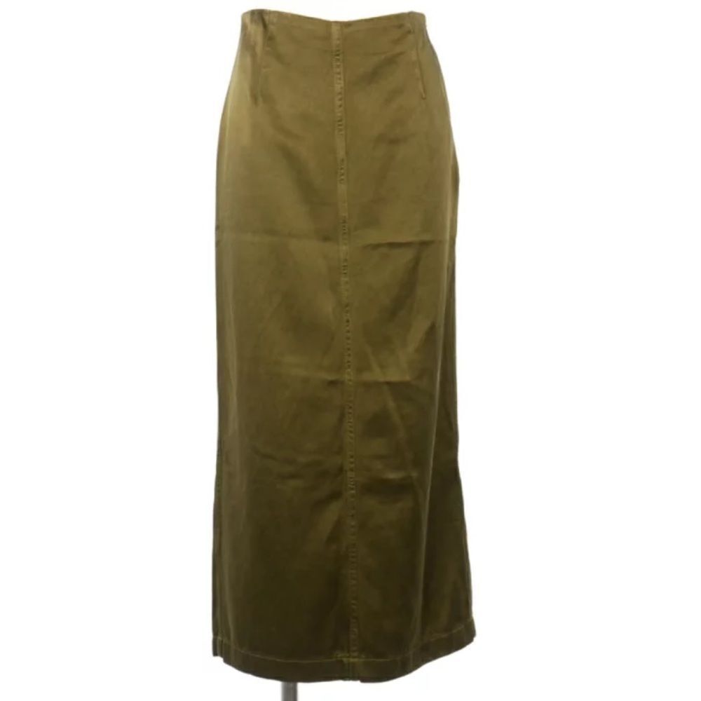 Dries Van Noten Olive-Tone denim Maxi Skirt size 34 equals a small